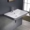 Rectangle White Ceramic Wall Mounted or Drop In Sink